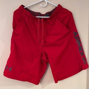 Under Armour Medium Long Length Shorts - Vermillion
